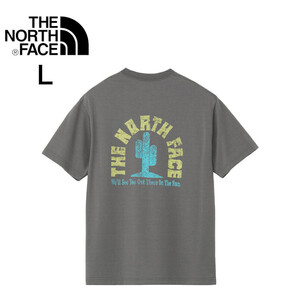【新品】 Lサイズ THE NORTH FACE ノースフェイス S/S FDカクタスロゴ Tシャツ NT32545 バックプリント メンズ 吸汗 速乾 半袖 グレー 1