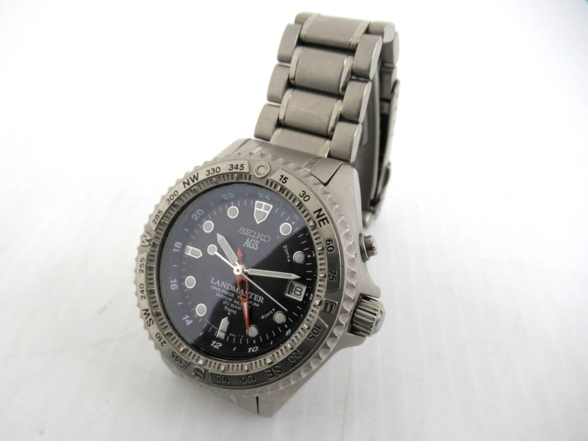 【ジャンク】SEIKO ランドマスター 5M45-6A00 不動 Dial Scratch] Seiko Landmaster 5M45-6A00 AGS Date Kinetic