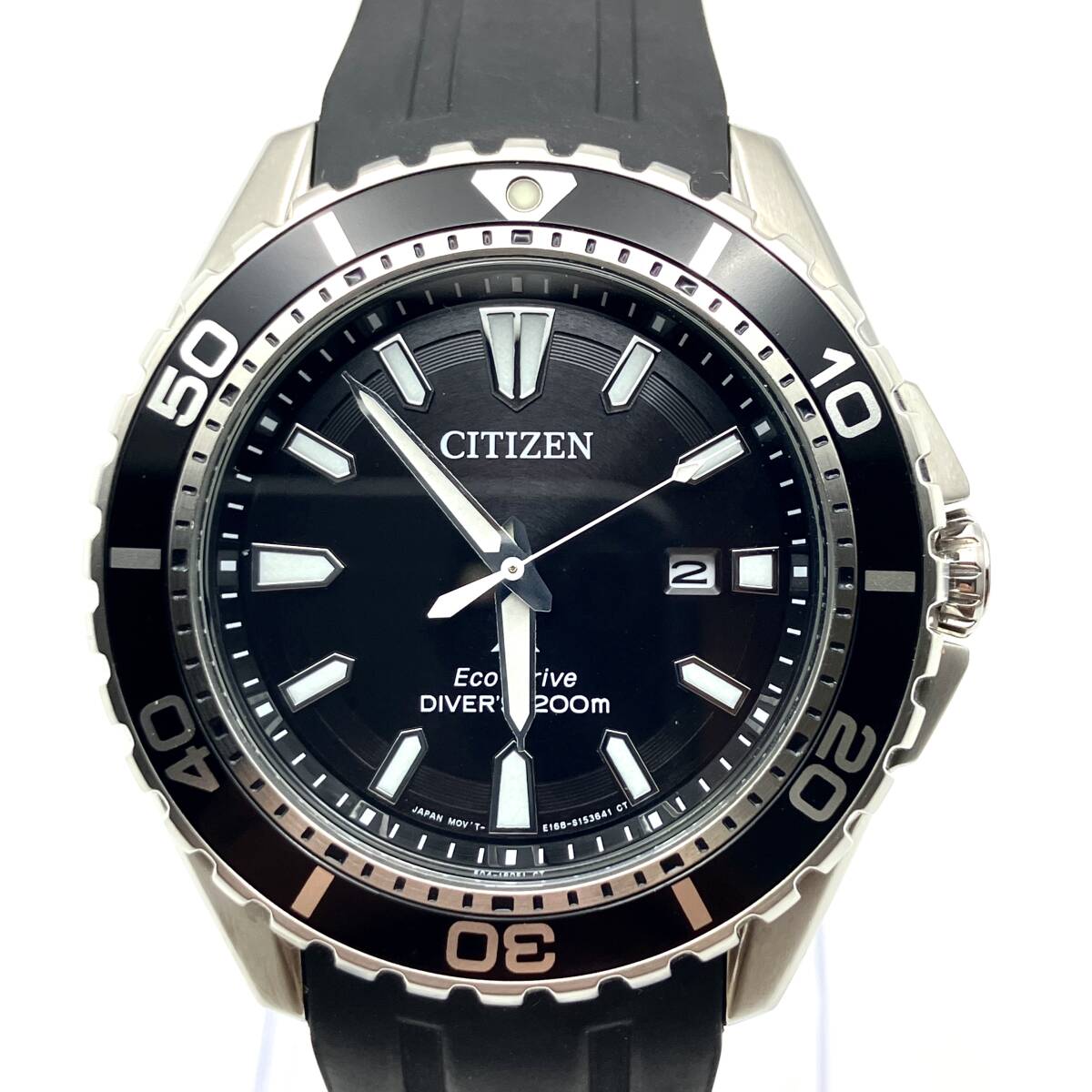 美品【稼働品】CITIZEN/シチズン/エコドライブ/ダイバー/デイト/ブラック シチズン 逆輸入 エコドライブ CA0289-00E ブラック×グリーン
