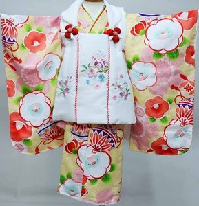 七五三 三歳 女児 被布着物フルセット 半衿伊達襟付き 足袋付き 花ひめ 合繊 かかと止め付き お仕立て無料 新品(株)安田屋 NO36967