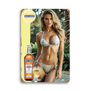 大型60cm看板シリーズ / RICARD③ ビキニ セクシーギャル / 新品看板 / 送料無料・匿名配送します