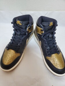 NIKE Air Jordan 1 HIGH ブラック&ゴールド 28.5cm(美品・箱なし・タグなし)
