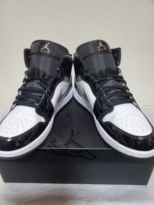 【美品 ほぼ新品】NIKE AIR JORDAN 1 MID SE ブラック/メタリックシルバー 29.5cm★箱・タグあり★コレクター必見
