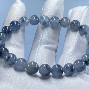 【とても綺麗】ブルー ザギ マウンテン クオーツ ブレスレット 約8.4mm-8.8mm 腕周り16.5cm 0912