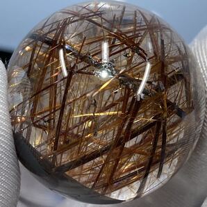 【ハイクラス】ルチル クオーツ 丸玉 約30mm 38g 0922