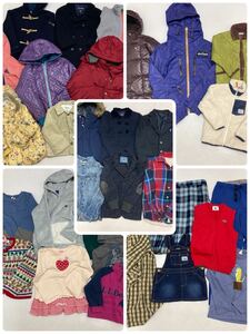 ブランド 子供服 秋冬物 32点 まとめ売り 業販 卸 キッズ ベビー ダウン ジャケット フリース コート ファミリア ミキハウス など 50906A