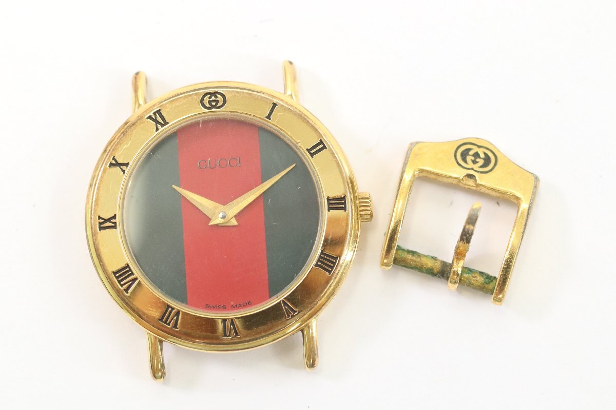 GUCCI 腕時計 ゴールド レザー 3000.2.L 稼働品 電池交換済 GUCCI 腕時計 ゴールド レザー 3000.2.L 稼働品 電池交換済