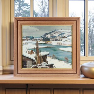 真作 塗師祥一郎 油彩「春を待つ信濃川」画寸F10 石川県出身 日本芸術院会員 小絲源太郎に師事 雪景色の風景画家 温かみある雪の表現 11433