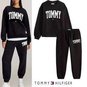 【新品】Tommy Hilfiger★XSサイズ/ 日本Sサイズ スウェット上下 トミーヒルフィガー トレーナー&スウェットパンツ ブラック 黒 レディース