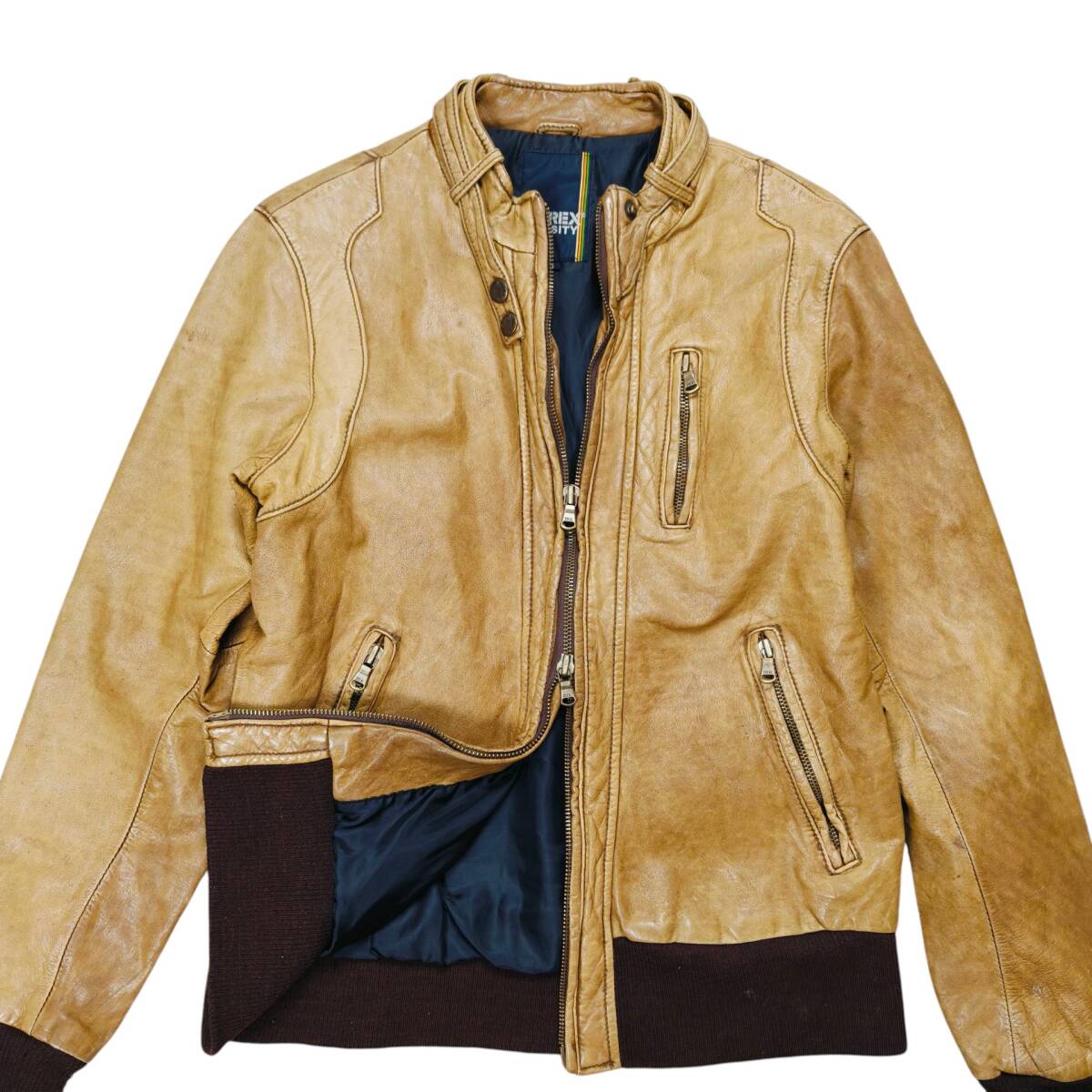 【超希少】AVIREX ダブル ライダース ジャケット レザー 本革 直営店限定》DOUBLE RIDERS JACKET/ダブルライダースジャケット