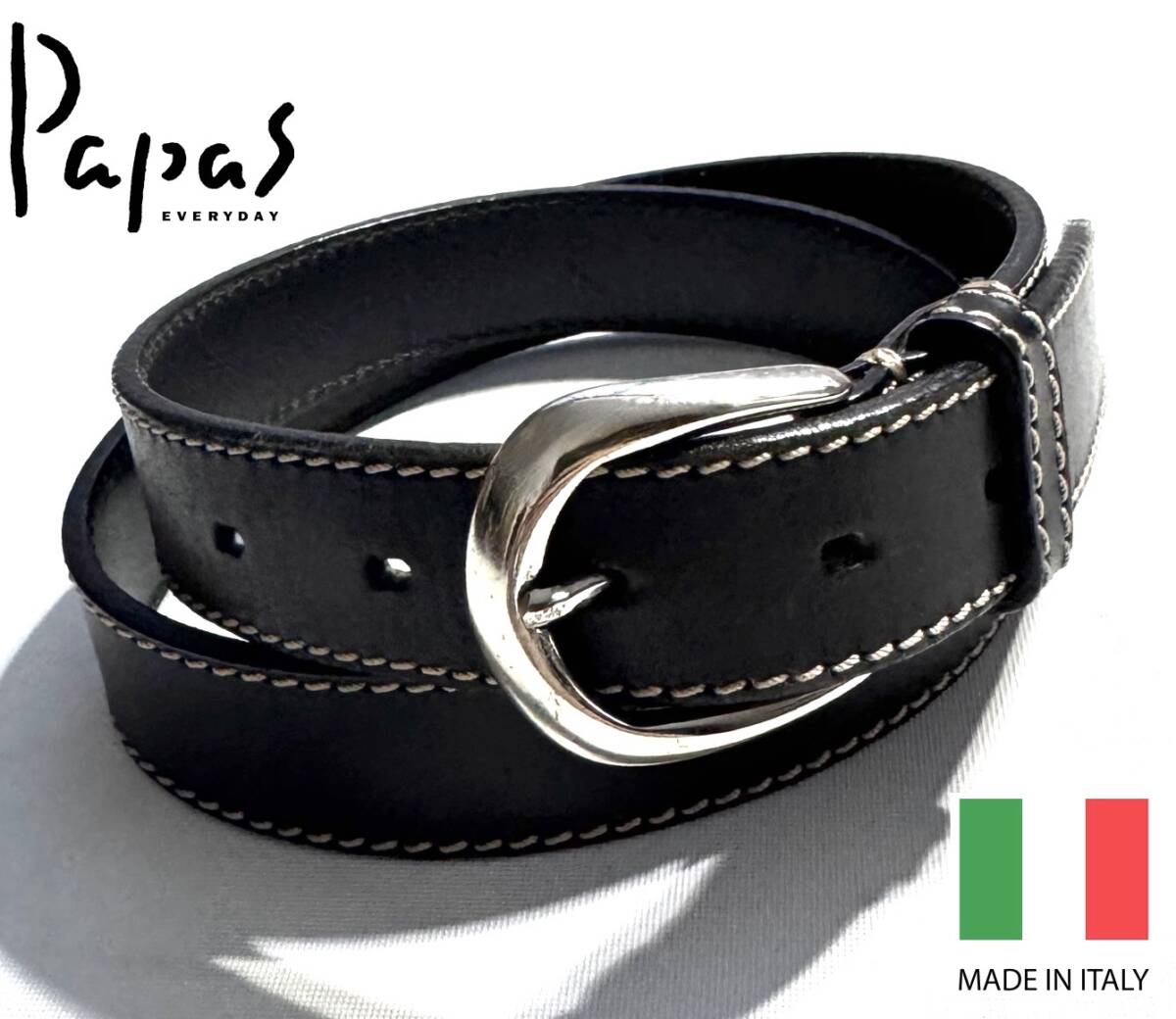 パパス　編み込みベルト 90 新品タグ付き 定価27,500円 Yahoo!オークション -「papas ベルト」(パパス) (は)の落札相場