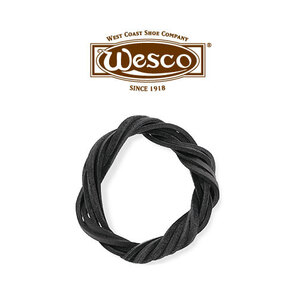 即納●ウエスコ純正 靴紐▼黒本革 96インチ/約244cm▼ブラック/レザーレース/アイレット11対前後まで▼靴ヒモ/ブーツレース▼WESCO USA製
