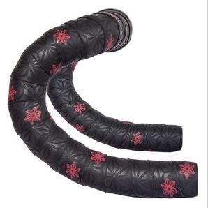 ハンドルテープ 衝撃吸収性バーテープ スタンプ柄 レッド 赤【送料無料 匿名配送】