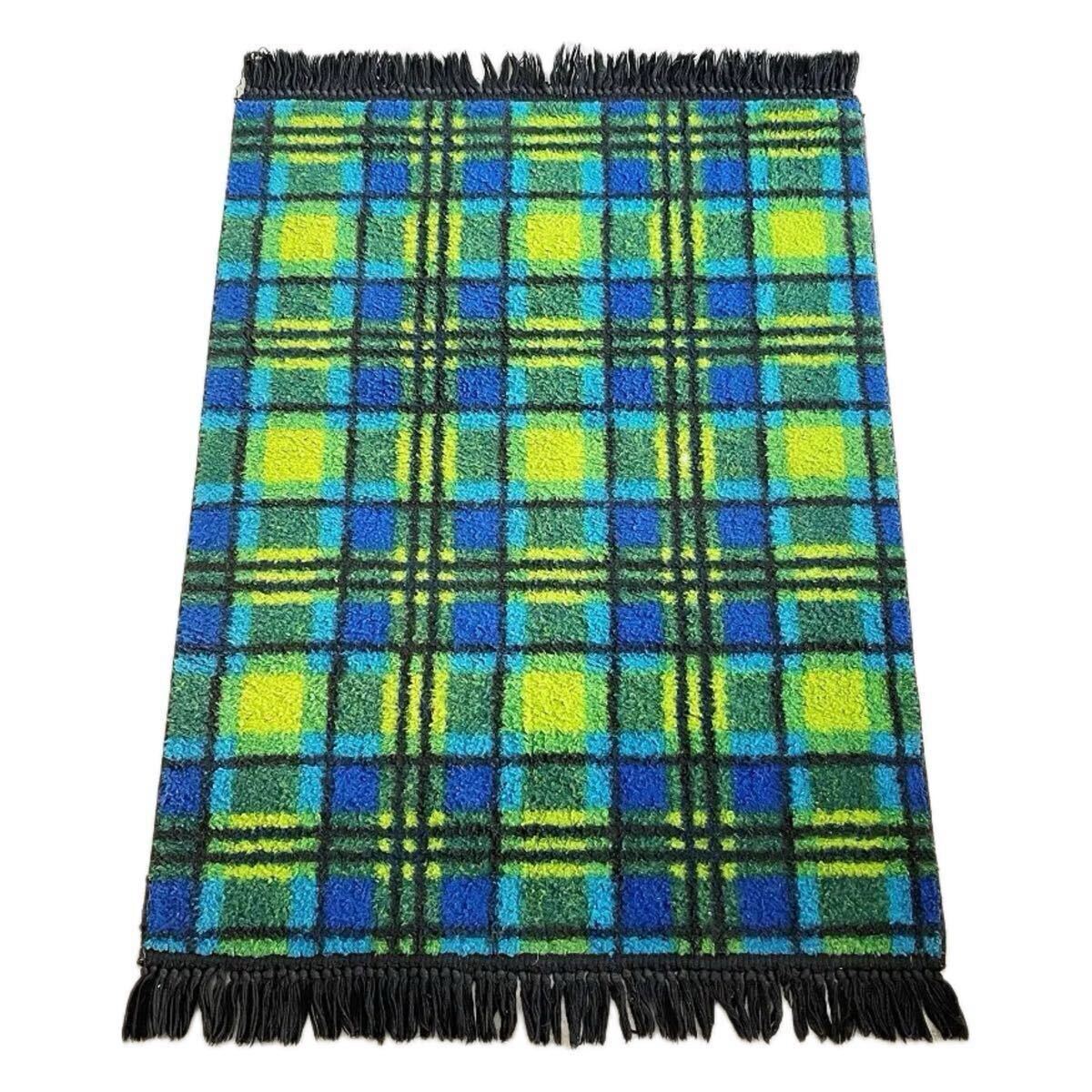 貴重！70's〜アメリカアンティーク　ニットラグ　USAヴィンテージレトロ雑貨 貴重！70's〜アメリカアンティーク ニットラグ USAヴィンテージ