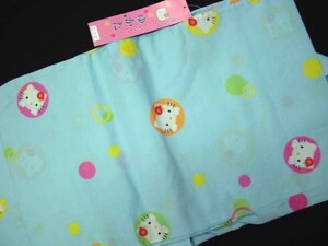 女の子 女児 子供浴衣 ハローキティ 水色 水玉 キティちゃん 110cm 新品 152