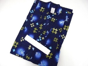 男児 子供浴衣 紺地 トンボ 130cm 男の子ゆかた 新品 1073