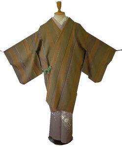 時代屋 裄71.2cm ロング寸 お洒落 道中着 正絹 仕立上り 162cm~168cm C621