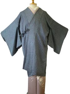 時代屋 美品 裄66.3cm お洒落 ロング寸 道中着 正絹 未使用 155cm~160cm Cs1458