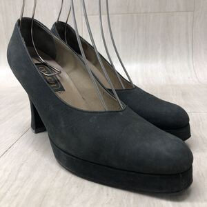 M301 FN-250919-1155 COACH コーチ スエードパンプス パンプス ハイヒール レディース グレー系 23.5cm