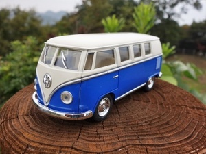 【送料450円】ワーゲンバス ミニカー タイプⅡ 1/32 新品 ブルー フォルクスワーゲン BUG ワーゲン VOLKSWAGEN