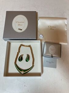 Christian Dior クリスチャンディオール 貴金属 イヤリング ネックレス ビジュー アクセサリー まとめて コレクション ゴールドカラー
