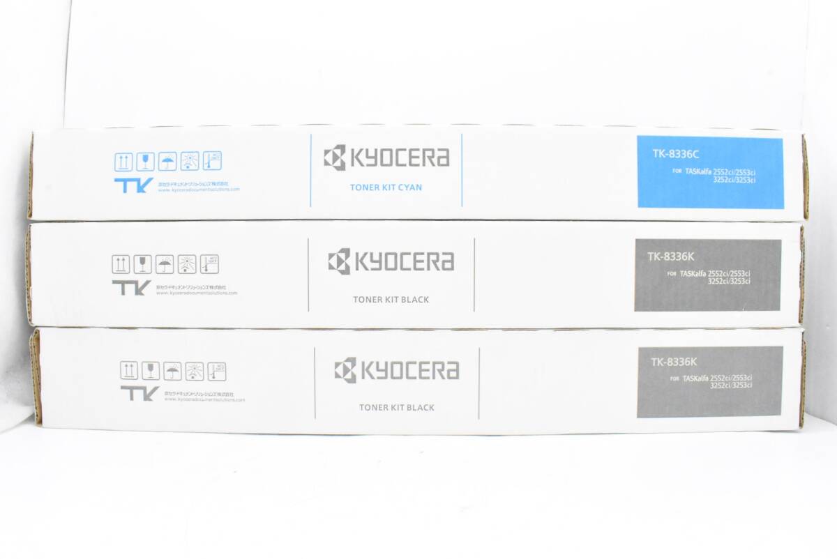 京セラ純正トナー　TK8336 3色セット　未使用品 KYOCERA 【4色セット】京セラ TK-8356K, C,M,Y （黒・青・赤・黄