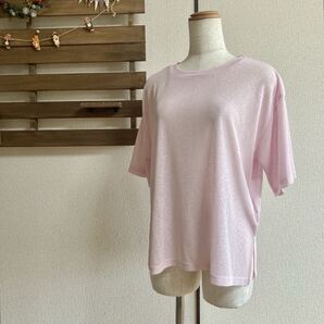 【美品】N. Natural Beauty Basic スラブ天竺シアーカットソー 半袖 トップス エヌナチュラルビューティーベーシック M ピンク