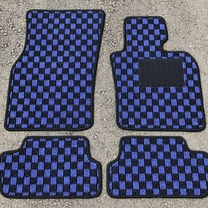 ■送料無料■MINI ミニクーパー F56 3ドア/ワン共通 チェックブルー青黒 フロアマット カーマット 日本産 新品(年式:H26年4月~現行)