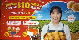 ★懸賞 応募 カルビー Calbee 大収穫祭2025 北海道産じゃがいも10万名様に当たる!キャンペーン 専用応募はがき1枚~9枚