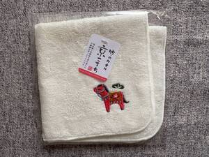 ★新品 未使用 タグ付き ハンドタオル 竹のタオル ハンカチ「京こまち」京都 くろちく 刺繍 馬