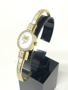 【5AP2189】1円スタート Andre Mouche アンドレムッシュ バングルウォッチ 腕時計 稼働品 クオーツ ゴールド レディース 服飾小物 現状品
