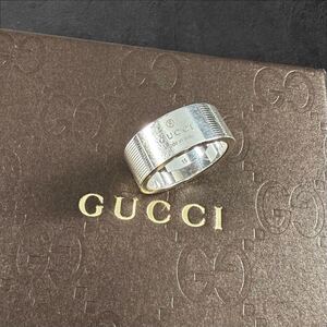 【グッチ】基準内 GUCCI 指輪 ロゴモチーフ シルバー925 表記サイズ15 サイズ14号 リング メンズ レディース