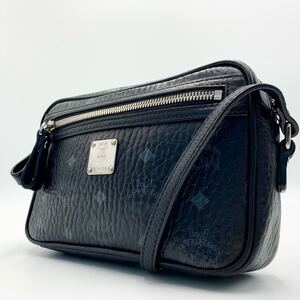 美品 MCM エムシーエム ヴィセトス柄 ショルダーバッグ カメラバッグ 斜め掛け ブラック レディース メンズ