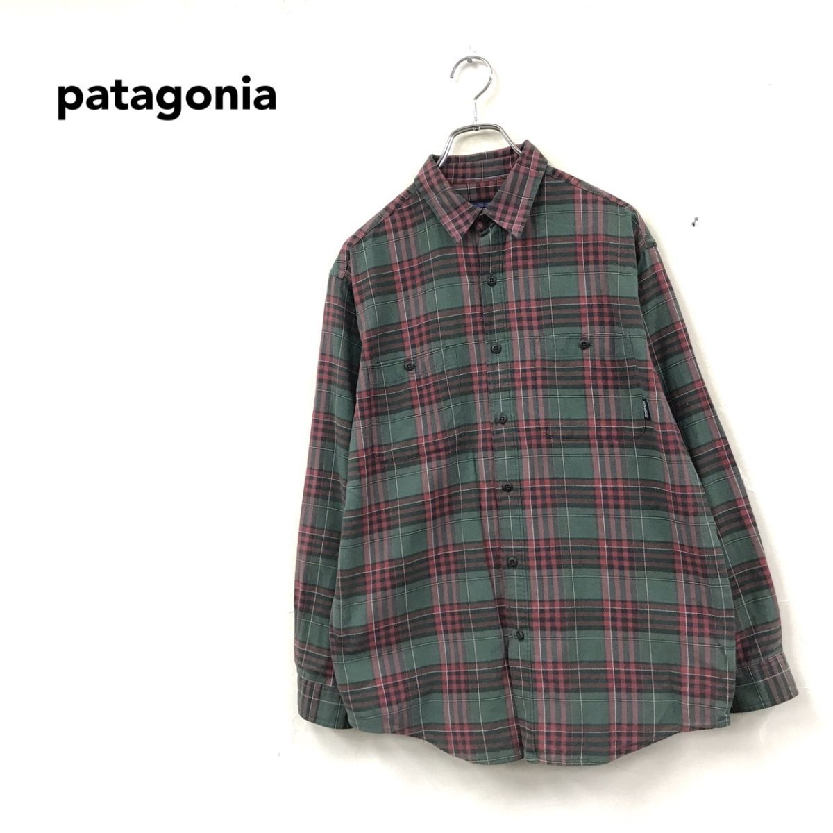 c*a様 【美品】 90s patagonia パタゴニア ギンガムチェック長袖 patagonia 4T 長袖 ブルゾン 薄手 青×白 ギンガムチェック 前