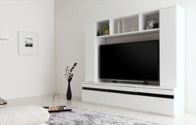 展示品テレビ台　未使用に近い 木目の美しさとフォルムにこだわったホワイトオーク材のテレビ台
