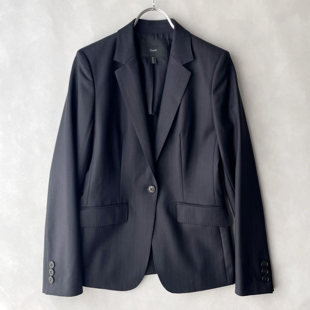 【美品】 ICB テーラードジャケット ICB 「ICB」 ストライプ柄テーラードジャケット 11 ネイビー