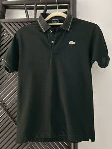 送料無料 LACOSTE 金ワニ ラコステ 限定モデル ポロシャツ サイズ1 半袖 ゴールド ブラック ワンオーナー ビジネス メンズ 限定 金 美品