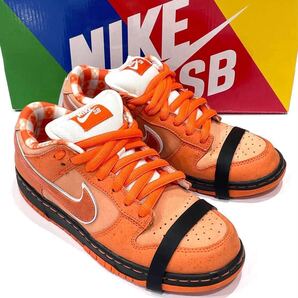 美品 NIKE ナイキ × コンセプツ SB DUNK LOW SP ダンク ロー オレンジロブスター FD8776-800 25.0cm スニーカー 箱付き 送料無料