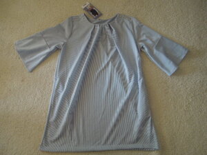 Туника CLOSSHI с рукавами 7'', размер M, светло-голубые полоски, новая!