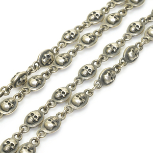 Justin Davis Tiny Skull Chain Necklace 50cm SNJ155 JUSTIN DAVIS TINY SKULL