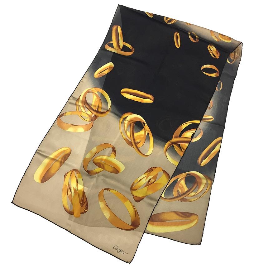 Cartier シルクスカーフ ストール リング柄 aq11208 Cartier シルクスカーフ ストール リング柄 aq11208 - メルカリ