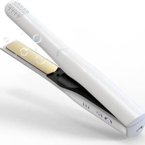 【30秒で立ち上がり】 コードレス ヘアアイロン ストレート 3段階温度調整 2WAY 日本語説明書付き ホワイト