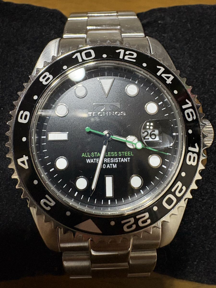 ★未使用 テクノス サファイア TUNGSTEN 電池交換済 腕時計 超硬ケース 電池交換済み TECHNOS テクノス 腕時計 サファイア セラミック
