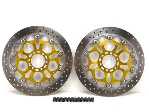80@1049【評価S】 モトグッツイ ブレヴァ 1100 brembo ブレンボ フロント ブレーキ ディスク 左右 セット 厚4.9/5.0mm Breva モトグッチ