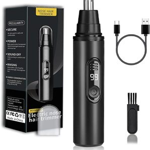 耳と鼻の毛トリマー 男女兼用 プロの無痛眉毛と顔の毛トリマー タイプC充電式耳毛トリマー ブラック 鼻毛カッター 耳毛カッター a04