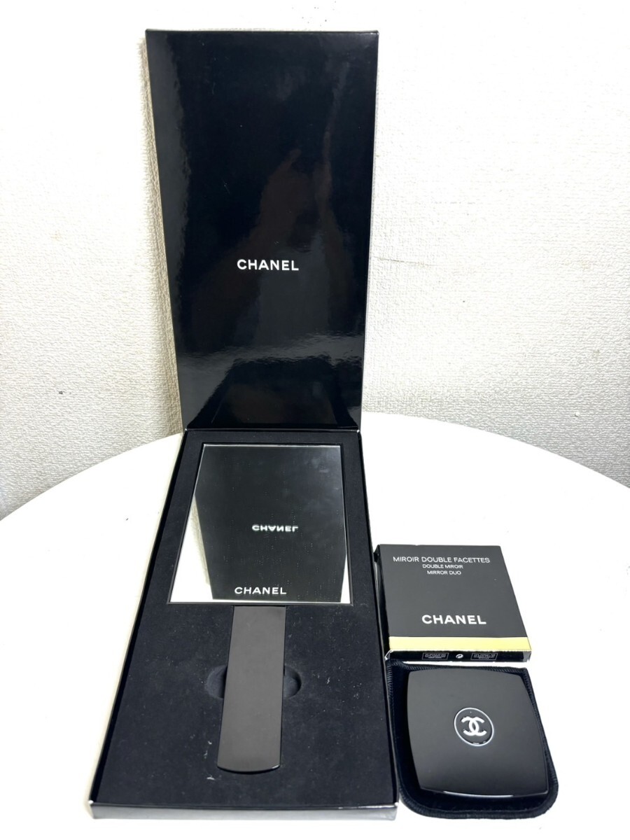 CHANEL シャネル　スタンドミラー　鏡　回転ミラー　正規非売品　未使用品 非売品】CHANEL スタンドミラー 置き鏡 卓上 回転式 ブラック