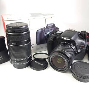 Canon EOS Kiss X5 ダブルズームキット デジタル一眼レフカメラ EF-S 18-55mm F3.5-5.6 IS U/ 55-250mm F4-5.6 ISUキヤノン