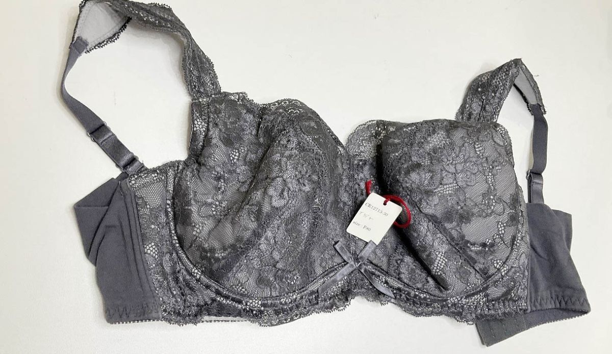 CR12713-30 IB⑥【特価】新品 大きい ブラジャー F80 グレー 花