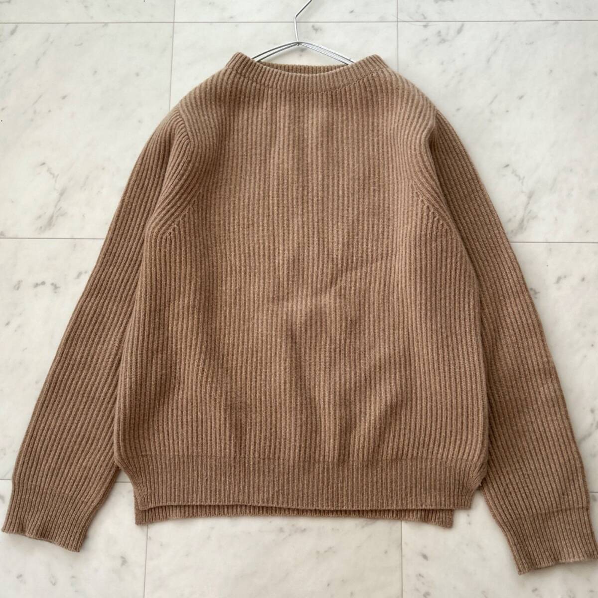 未使用級✨ドゥロワー カシミヤ　ウール　ニット　畦編み キャメル　サイズ１ 未使用級✨ドゥロワー カシミヤ ウール ニット 畦編み キャメル