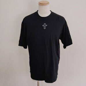 187/ワンサイズ/MISMATCH NEWYORK メンズ Tシャツ 十字架デザイン オーバーサイズ 黒